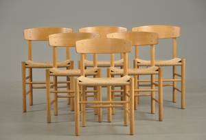 Børge Mogensen 1914-1972 Sæt på seks shakerstole model J39, eg 6