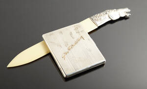 Cigerettetui och brevkniv silver