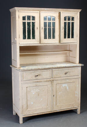 Buffet  køkken af bemalet træ og zink, 1900-tallet 