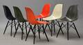 Charles Eames. Sæt på seks skalstole, multicolor, model DSW. 6 