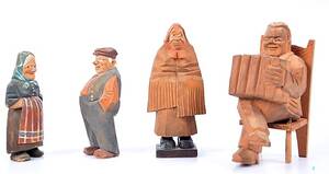 TRÄFIGURER, 4 delar, bl a Olof Trygg.