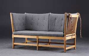 Hyndesæt til Børge Mogensens tremmesofa, model 1789, gråt Kvadrat uldstof