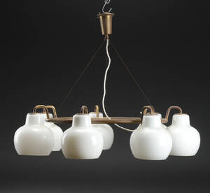 Vilhelm Lauritzen, BG ringkrone, opalglas og messing 