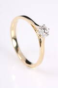 Solitairering fra FHP, 14 kt guld, 0.24 ct.
