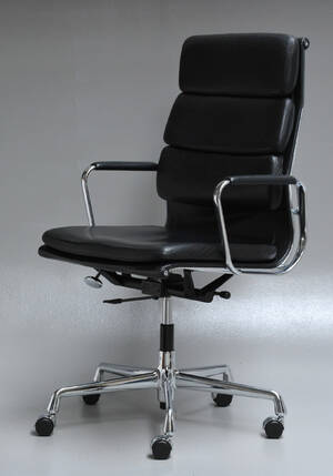 Charles Eames. Kontorstol med armlæn, EA 219 Full Leather 