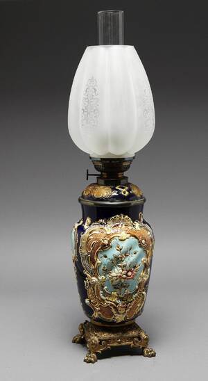 Fotogenlampa majolika