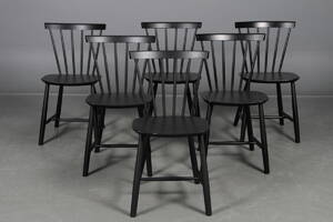 Poul M. Volther. Seks stole i bemalet bøg. 6