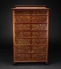 Christian VIII chiffoniere af fineret mahogni, 1800-tallets midte