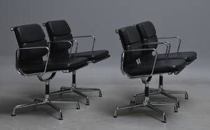 Charles Eames. Soft Pad armstole, Model EA-208 i sort læder 4