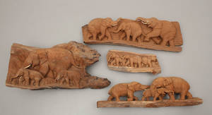 Elefant figurer af teaktræ 4