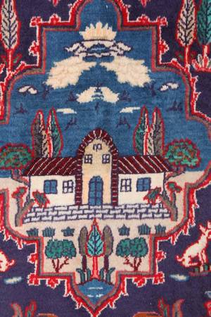 Persisk Figural Shahrbaft, 200 x 138 cm