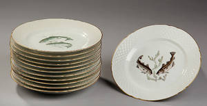 BG 12 fiskemiddagstallerkener af porcelæn 12