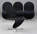 Verner Panton 1926-1998. Sæt på fire System 1-2-3 stole model C 4