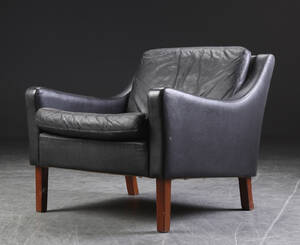 Lænestol, sort læder