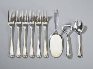 Samling sølv. Dobbeltriflet mm. 9