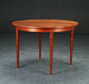 Cirkulært spisebord med udtræk, teak, 1950erne, dansk møbelproducent 3