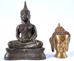 BUDDHAFIGURER, 2 st, 1900-tal.