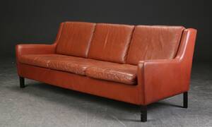 Tre-pers. sofa, læder, dansk møbelproducent