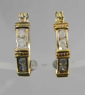 Par diamant øreringe. Ca. 0.25 ct 2