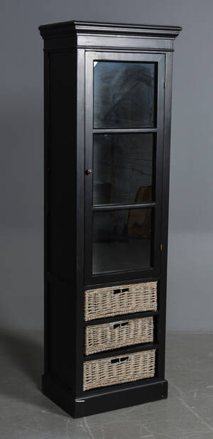 Vitrine, antikbemalet, sort
