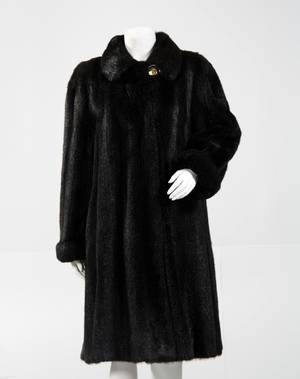 Frakke i sort nutria str. 3840