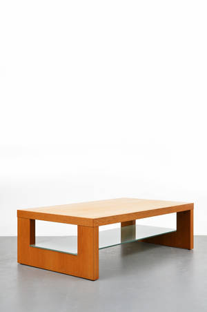 Okänd formgivare. Soffbord med underliggande glasskiva