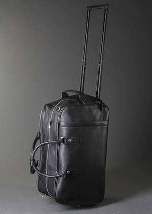 Mads Bruun Collection. Trolley-taske af sort skind