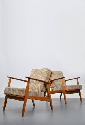 Fåtöljer i teak, ett par, möjligen Danmark195060-tal 2