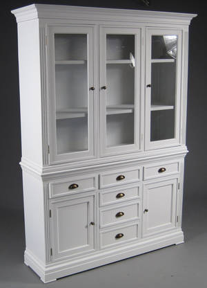 2-delt vitrineskab af hvidmalet træ 2