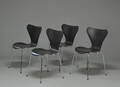 Arne Jacobsen. Stole, model 3107, sort lazur, ask 4 