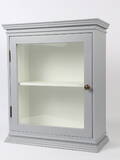 Væghængt vitrineskab. Gråmalet