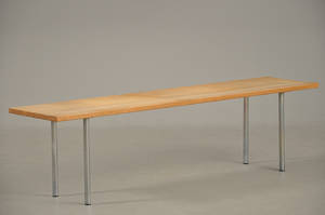 Hans J. Wegner 1914-2007 4 forkromede stålben mont. på anden bordplade