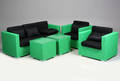 Havemøbler. Loungemøblement, sofa, Grøn polyrattan 5