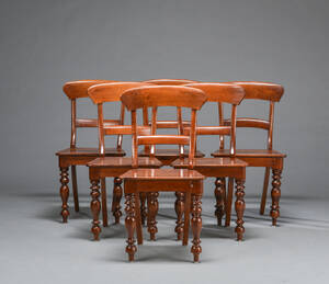 Seks spisestole af hardwood, 1900-tallets 2. halvdel 6