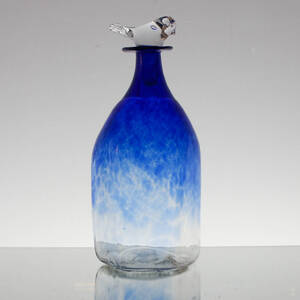 FLASKA med fågelknopp, glas, 1999