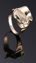 Ring i guld 14 kt med brillant ca 0.50 ct