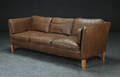 Tre-pers. sofa, læder, dansk møbelproducent