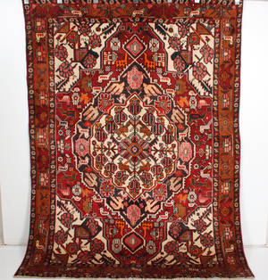 Persisk handknuten matta figural Bakhtiari 215x158 cm