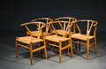 Hans J. Wegner, fem Y- stole af egetræ, model CH-24 5  