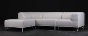 Nomad modulsofa, cremehvid med hvide ben