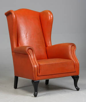 Wingback chair, læder