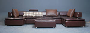 Stor loungesofa med chaiselong