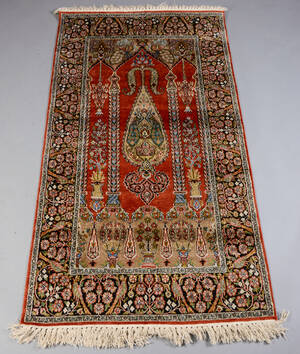 Persisk Qum, silketæppe 164x92 cm