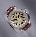 TW Steel CS14. Oversize herrechronograf i stål med lys skive