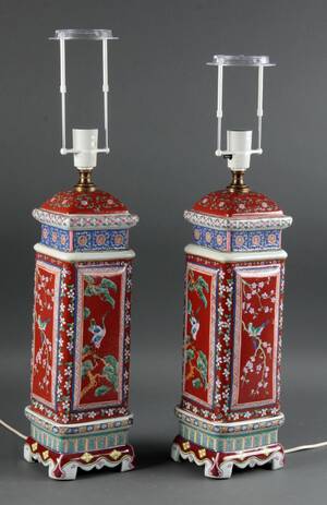 Par kinesiske bordlamper af porcelæn 2