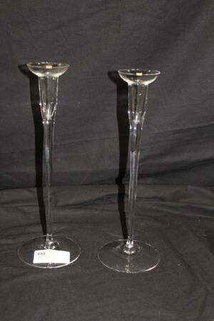 2 HÖGA GLASLJUSSTAKAR H 33 CM