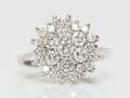 Blomsterring m brillanter, 14 kt rhod. guld, 2.20 ct