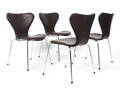 Arne Jacobsen. Sæt på fire stole model 3107 4 Denne vare er sat til omsalg under nyt varenummer 4515303
