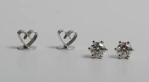 Par solitaire ørestikker af 14 kt. hvidguld, ca. 0.50 ct