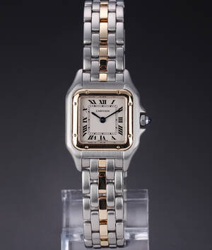 Cartier Panthere Lady. Damearmbåndsur af 18 kt. guld og stål, 1990erne